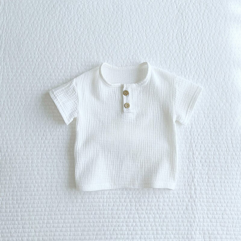 Muslin Baby Boy Clothing Set Summer Organic Cotton Children Clothing Short Sleeve Tops T-shirt + Shorts Kids Clothes