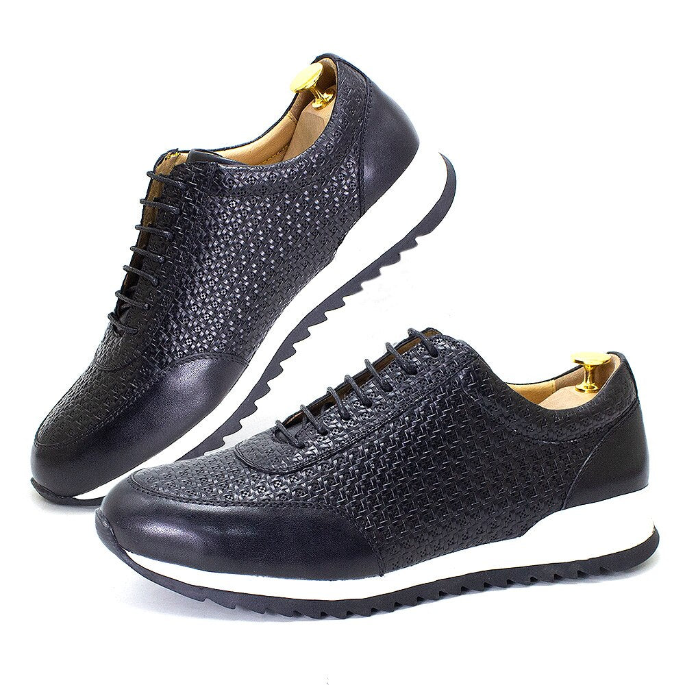 Men&#39;s Sneakers Genuine Leather Lace-Up Oxford Comfortable Classic Breathable Outdoor Trainers Flat Shopping Casual Shoes for Men