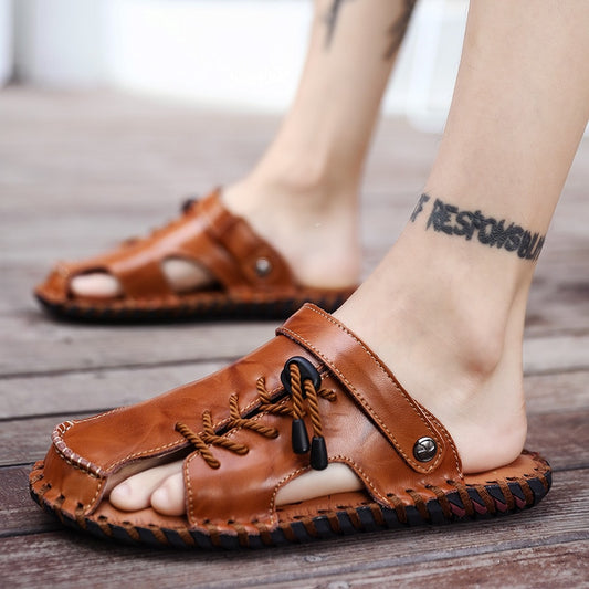 2022 New Summer Fashion Men Sandals Breathable Fishing Walking Trekking Beach Leather Leisure Casual Comfortable Outdoor Light