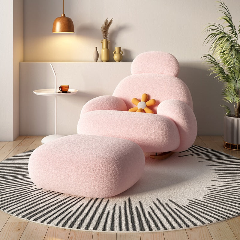Modern Pink Chairs Comfortable Armrest Cute Clear Living Room Chairs Soft Ultralight Lazy Meubles De Salon Household Essentials