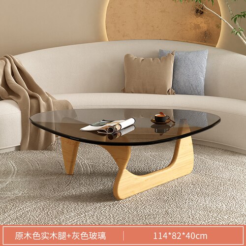 Luxury Modern Coffee Table Black Glass Sofa Coffee Table Transparent Minimalist Sofa Design Mesa De Centro De Sala Furniture