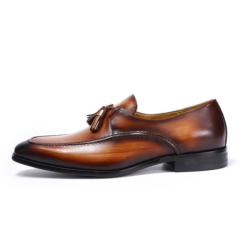 Size 6-13 Mens Tassel Loafers Handmade Genuine Leather Formal Shoes Party Wedding Man Dress Shoes Casual Shoe Male Footwear