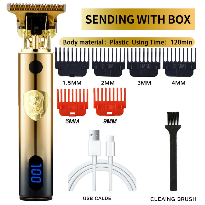 Vintage T9 Electric Hair Clipper Hair Cutting Machine Professional Men&#39;s Electric Shaver Rechargeable Barber trimmer for men USB