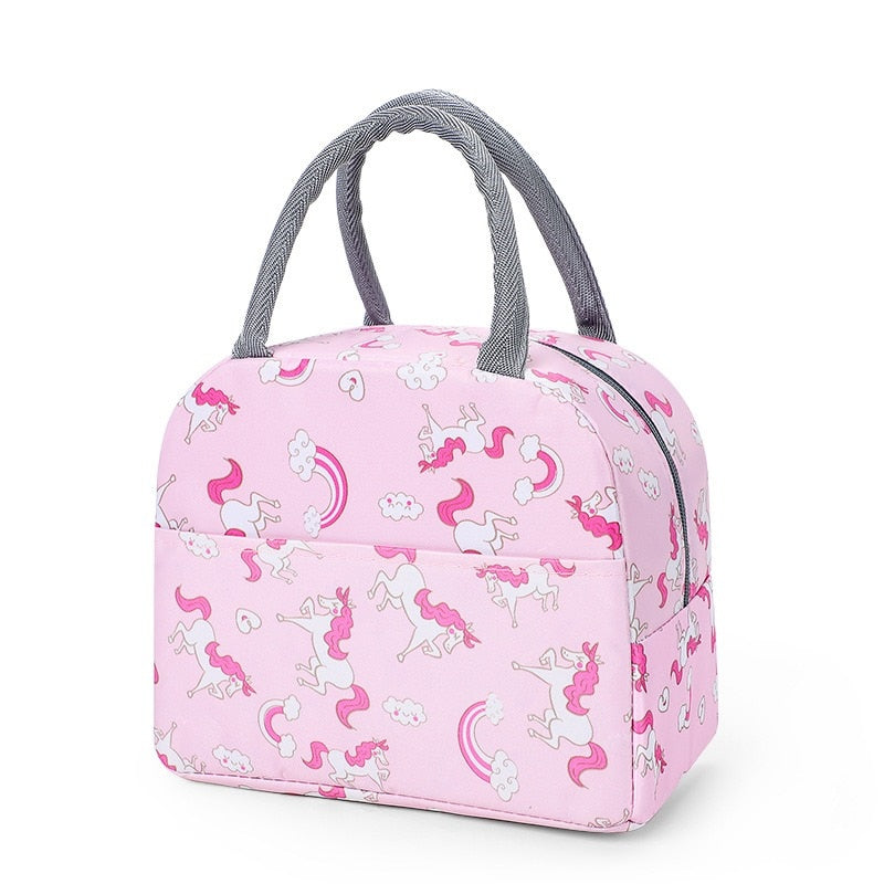 New Portable Lunch Bag Portable Insulated Canvas Lunch Bag Ladies Kids Breakfast Storage Bag Food Cooling Insulation Container