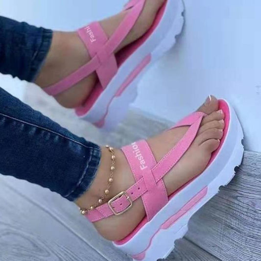 2022 New Sandals Women Summer Wedges Beach Sandals Flip Flops Platform Sandals Outdoor Casual Ladies Plus Size Zapatillas Mujer