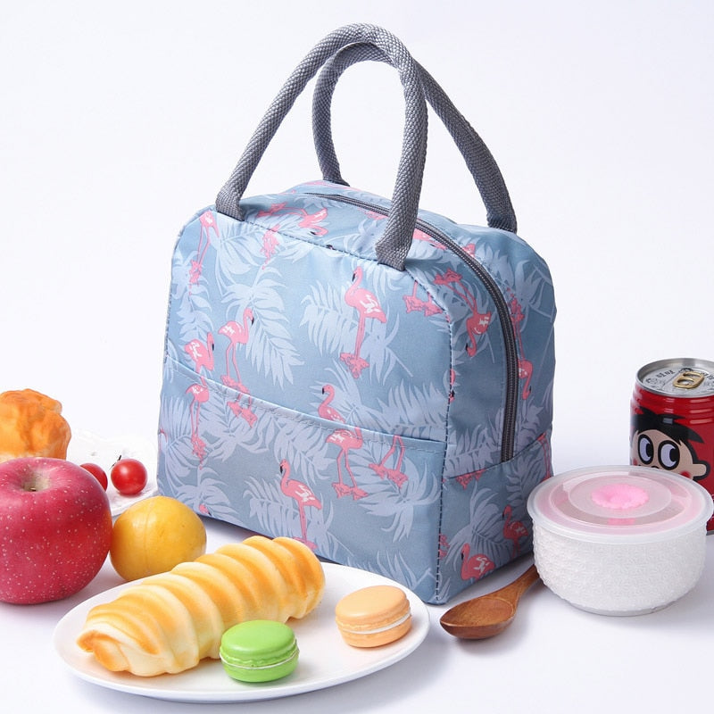 New Portable Lunch Bag Portable Insulated Canvas Lunch Bag Ladies Kids Breakfast Storage Bag Food Cooling Insulation Container