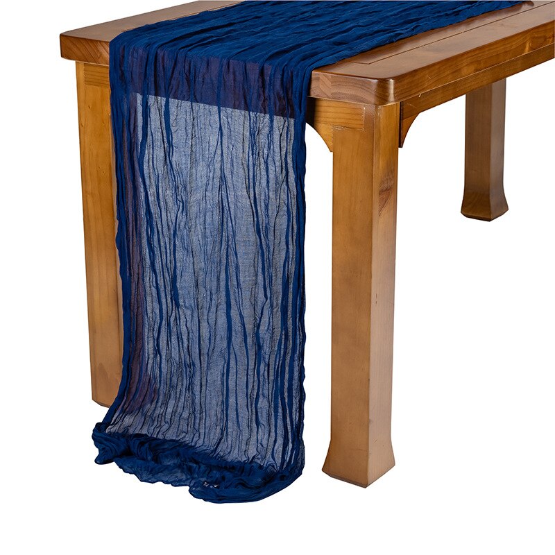 Luxury Table Runner Dinning Table Decoration Rustic Boho Wedding Party Bridal Shower Birthday cheesecloth gauze table runner