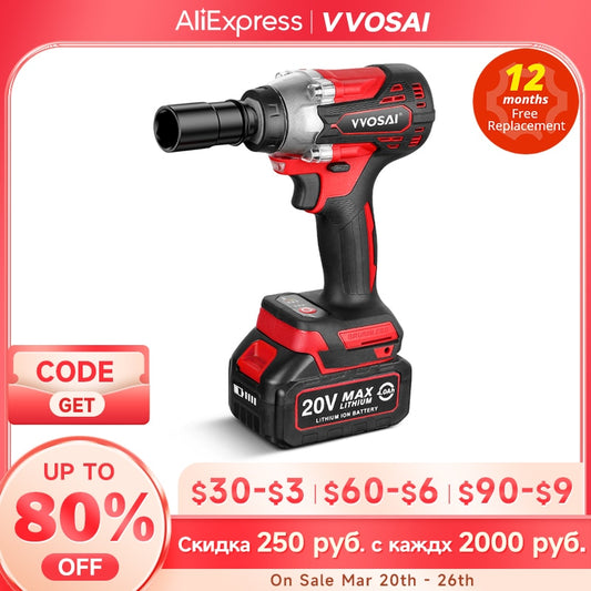 WOSAI MT-Series 340N.m Electric Impact Wrench 20V Brushless Wrench Socket Li-ion Battery Hand Drill Installation Power Tools