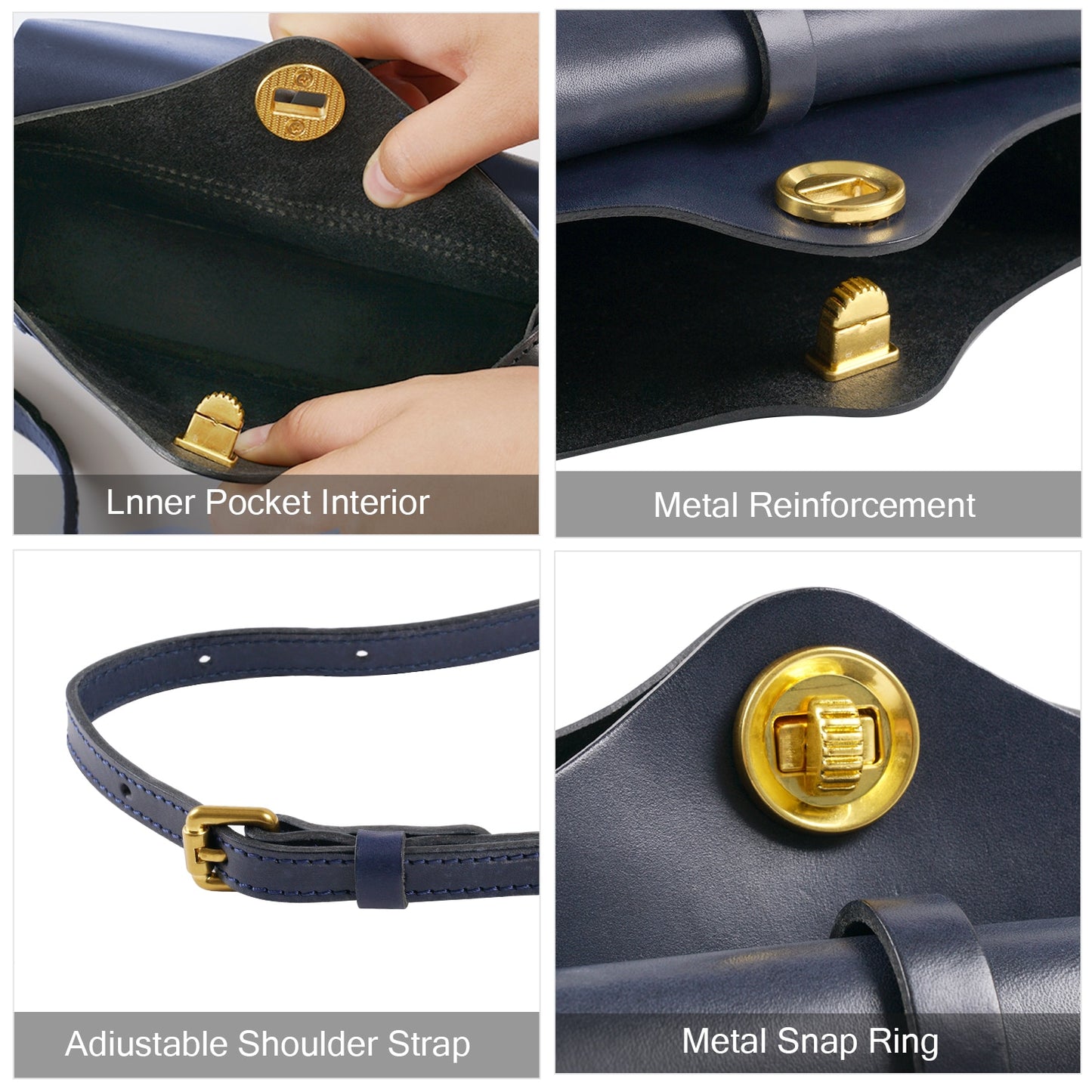 ANGENGRUI First Layer Cowhide women&#39;s Bag Simple and Exquisite Shoulder Bag Handmade Messenger Bag