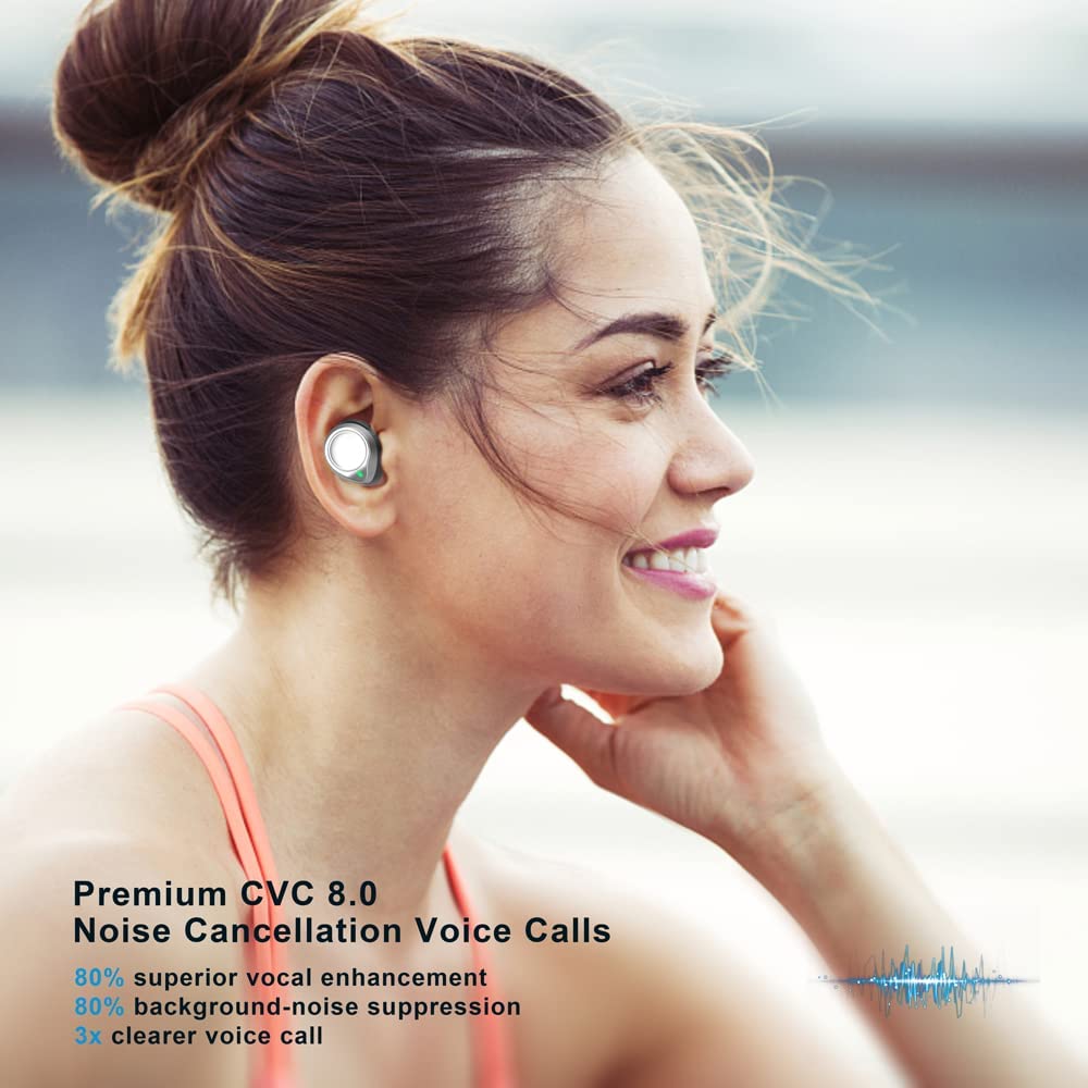 Bluetooth-Compatible V5.1 Earphones TWS True Wireless Headphones In-Ear Earbuds Waterproof Mini Headsets Stereo Sports Earpiece