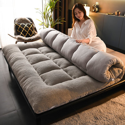 Lamb Velvet Mattress Thickened Cushion Home Tatami Dormitory Single Student Dormitory Bed Cotton Queen Full Size Bed Mattress