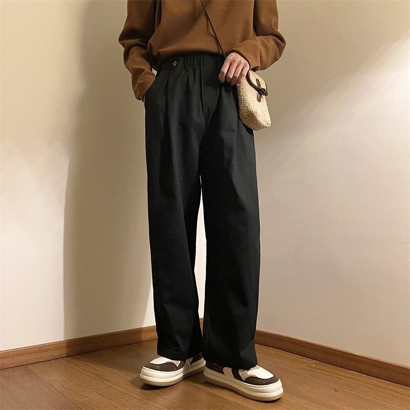 Harajuku Style Men&#39;s Cotton Casual Trousers New Fashion Streetwear Pants For Men Male Loose Wide-leg City-boy Sweatpants