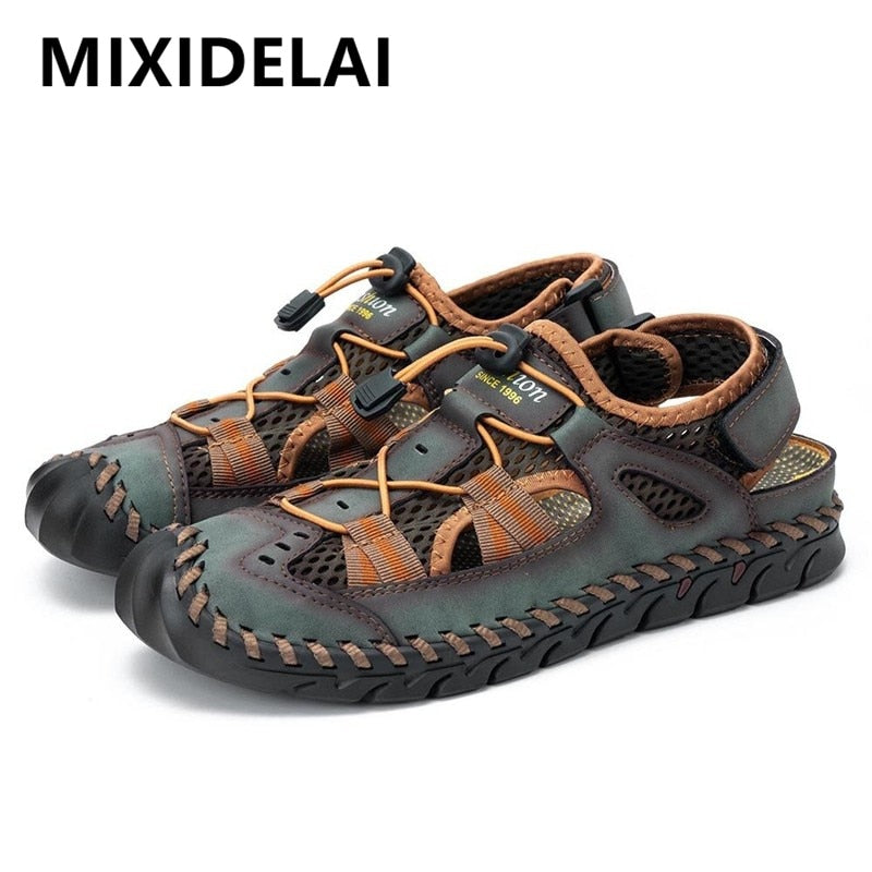 Hot Summer Men&#39;s Sandals Outdoor Mesh Sandals Soft Clogs Men Sandals Slides Handmade Dropship Sandals Roman Outdoor Slippers