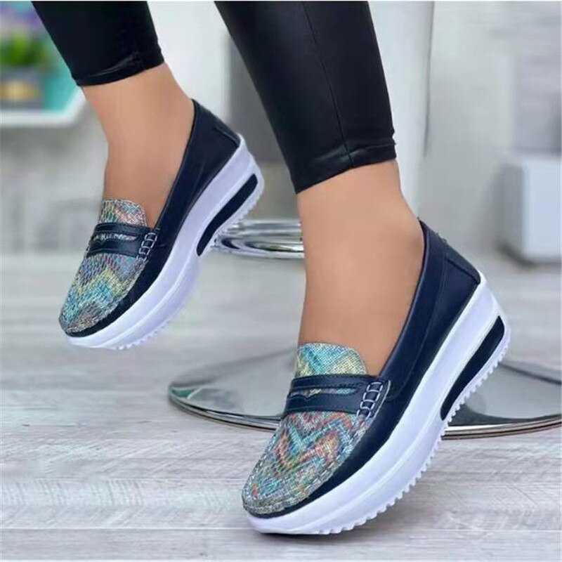 Platform Comfortable Women Sneakers Fashion Thick Bottem Casual Shoes Women Increase Vulcanize Shoes Plus Size Zapatos De Mujer