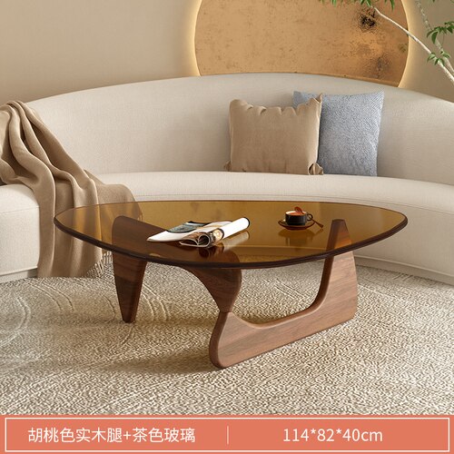 Luxury Modern Coffee Table Black Glass Sofa Coffee Table Transparent Minimalist Sofa Design Mesa De Centro De Sala Furniture