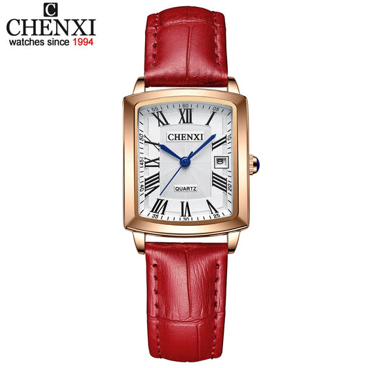 CHENXI Fashion Women Watches Top Brand Luxury Waterproof Ladies  Quartz Watch Leather Strap Wristwatch Female Clock Montre Femme