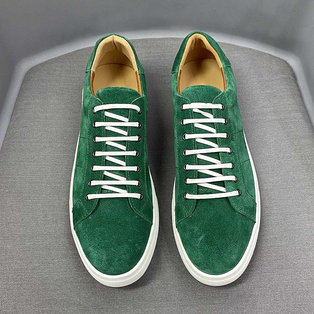 Classic Fashion Men&#39;s Flat Derby Casual Shoes Cow Suede Leather Daily Commuting Lace-Up Soft Sole Nubuck Sneakers for Men