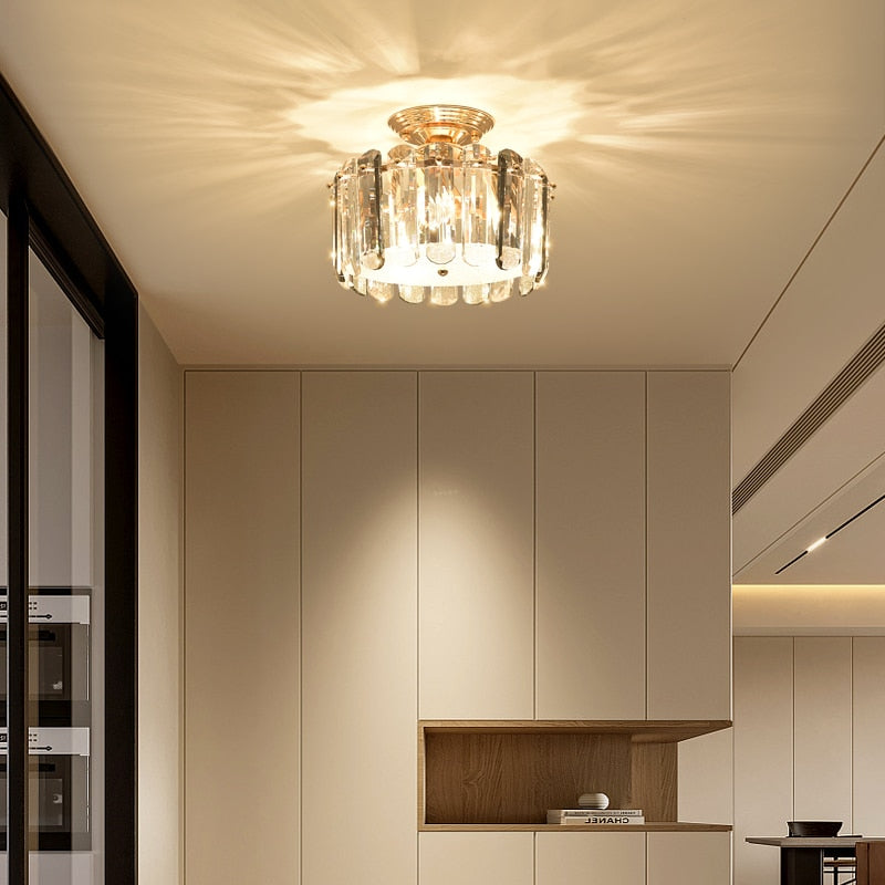 Luxury Crystal Ceiling Small Chandelier Living Room Decoration Bedroom Porch Corridor Led Indoor Pendant Lighting For Home