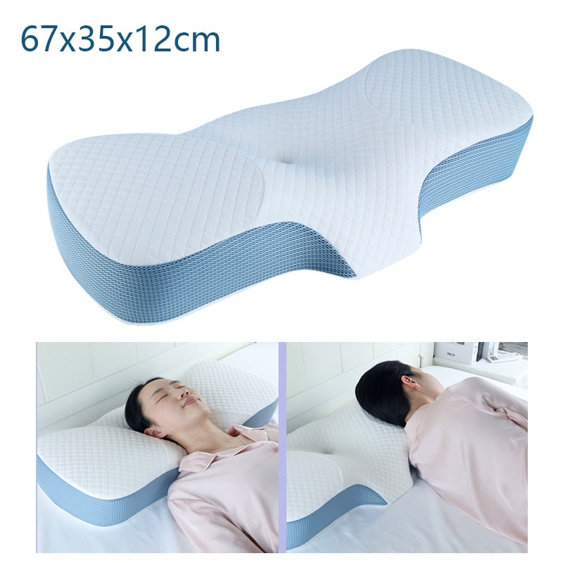 Memory Foam Pillows for Bed with Cooling Pillow Cover Cervical Neck Pillow for Pain Relief Sleeping Adjustable Ergonomic Pillows