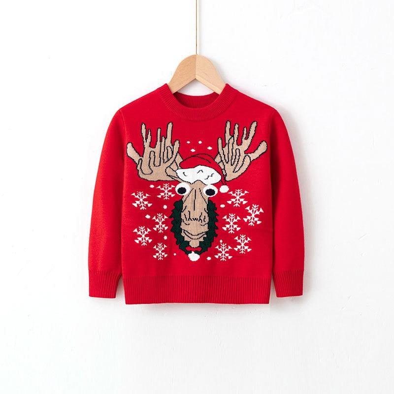 Girls Sweater 2022 Winter Autumn Children Clothing Baby Girl Knitwear Pullover Knitted Sweater Kids Cartoon Print Warm Sweaters