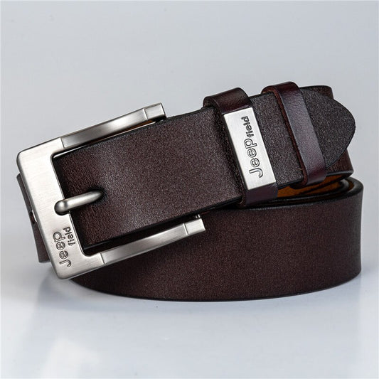 New Leather Men Business Pin Buckle Belt Head Layer Cowhide Casual Fashion Pants New Trend Luxury High Quality Men&#39;s Belt