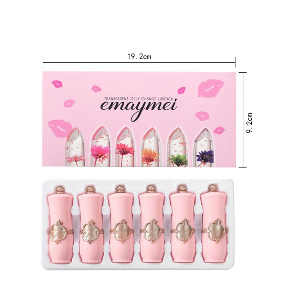 6-pack Transparent Moisturizing Jelly Lipstick Moisturizing Color Changing Lipstick Set Wholesale Make Up  Matte Lipstick
