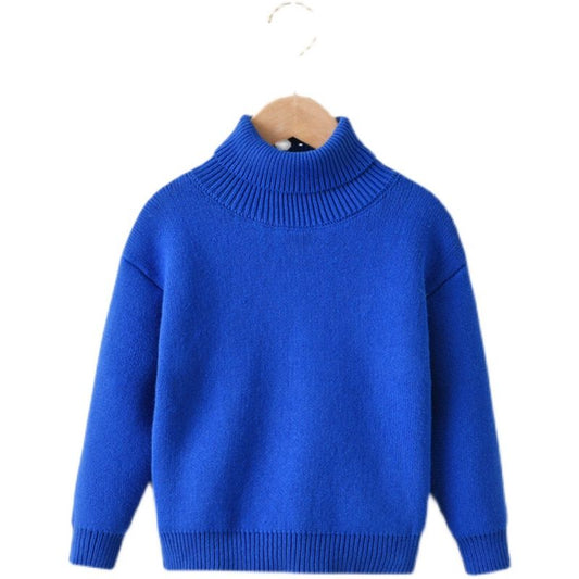 2022 Winter Girls Boys Casual Thick Warm Fleece Turtle-neck Sweaters Cardigan