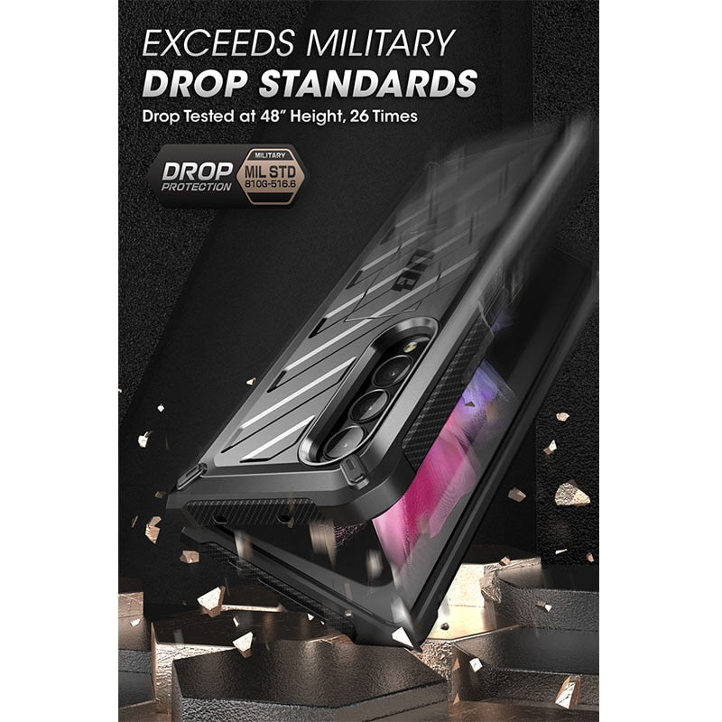 For Samsung Galaxy Z Fold 3 Case 5G (2021) SUPCASE UB Rugged Belt Clip Shockproof Protective Case with Built-in Screen Protector