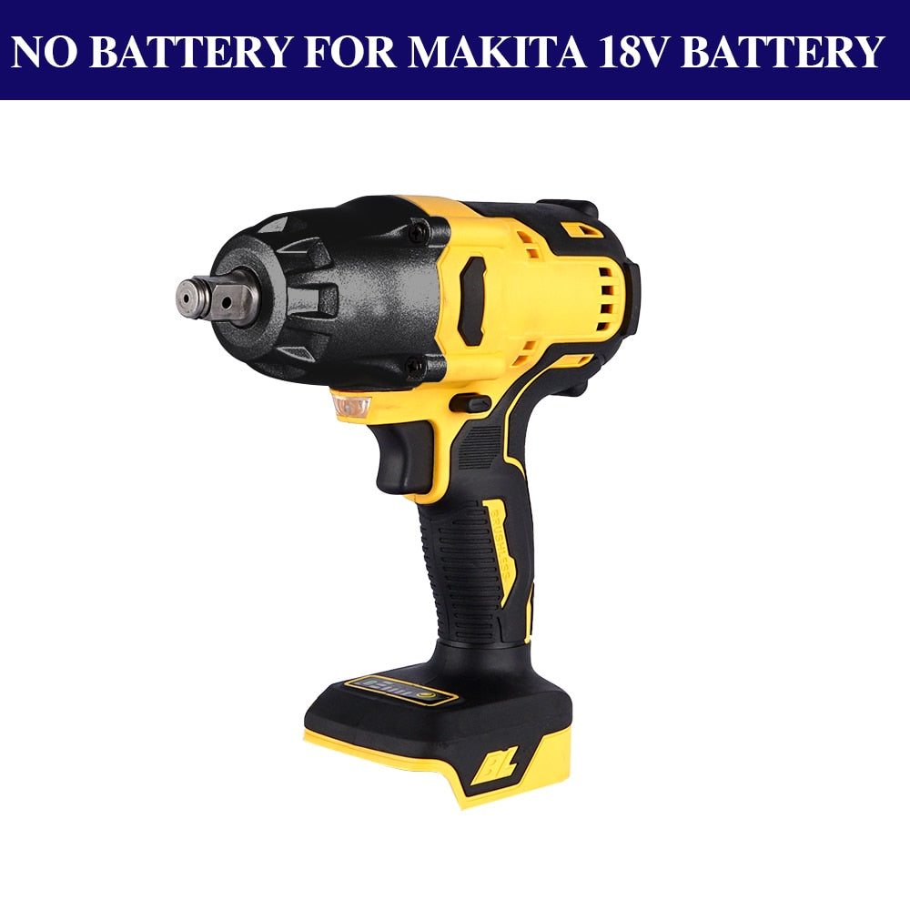 850 N.M 388VF Brushless Electric Impact Wrench 1/2&quot; with 2x2000mah Lithium-Ion Battery 3 Gears Adjustable For Makita 18V Battery