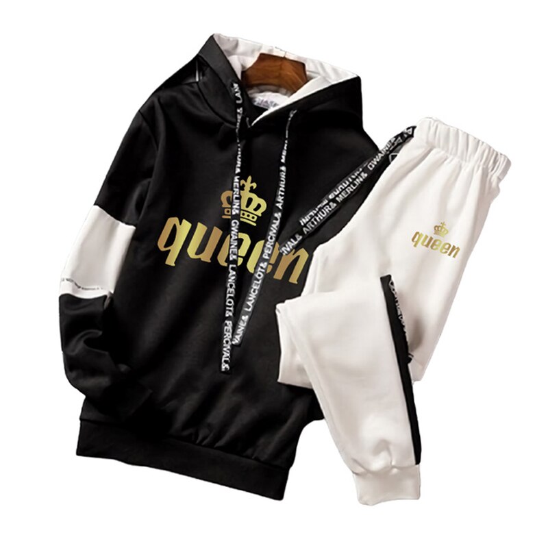 2022 New Couple Tracksuit Hooded Sweatshirts +Jogging Sweapants 2PCS Suits Spring Fall Classic Men Women Daily Casual Sports Kit