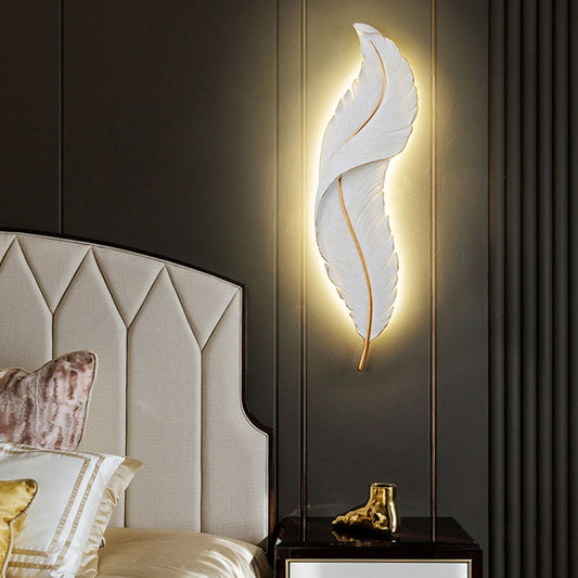 Modern Minimalist Living Room Tv Background Feather Wall Lamp Bedroom Bedside Decorative Nordic Luxury Indoor Lighting For Home