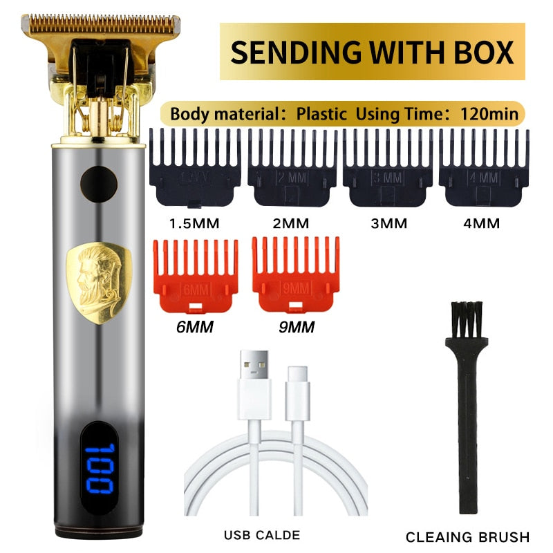 Vintage T9 Electric Hair Clipper Hair Cutting Machine Professional Men&#39;s Electric Shaver Rechargeable Barber trimmer for men USB