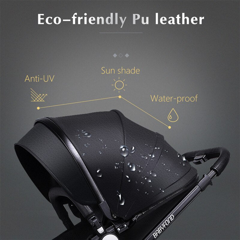EU Stock Babyfond Luxury Baby Stroller 3 in 1 Travel System With Bassinet And Car Seat 360° Rotation Newborn Egg Pram
