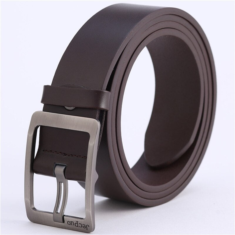 New Leather Men Business Pin Buckle Belt Head Layer Cowhide Casual Fashion Pants New Trend Luxury High Quality Men&#39;s Belt