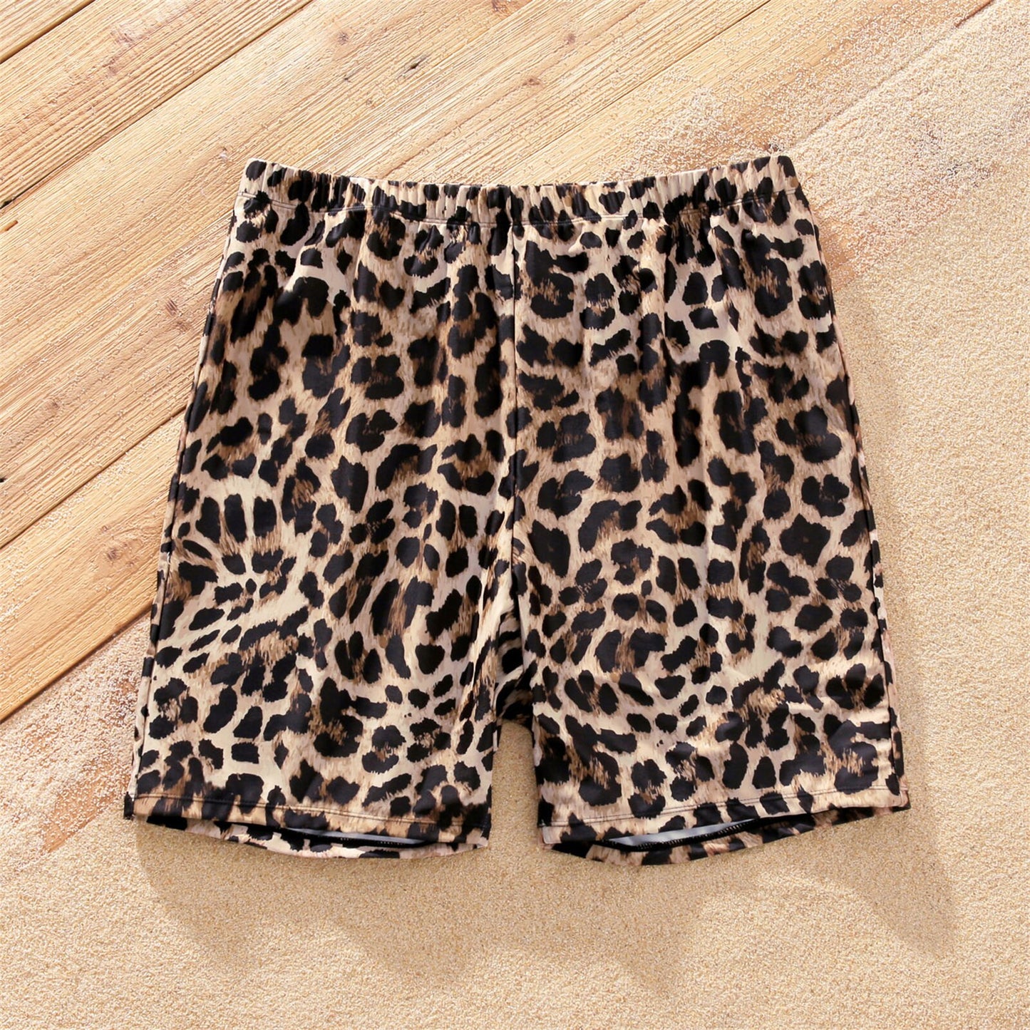 PatPat Family Matching Spaghetti Strap Bikini Set Swimwear and Leopard Swim Trunks Shorts