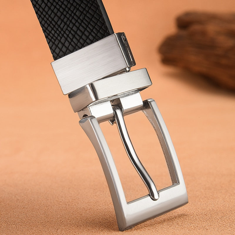 Male Leather Belts For Men Designer Reversible Buckle Classic Unisex Female Waist Belt Jeans High Quality 3.0 CM Black Strap