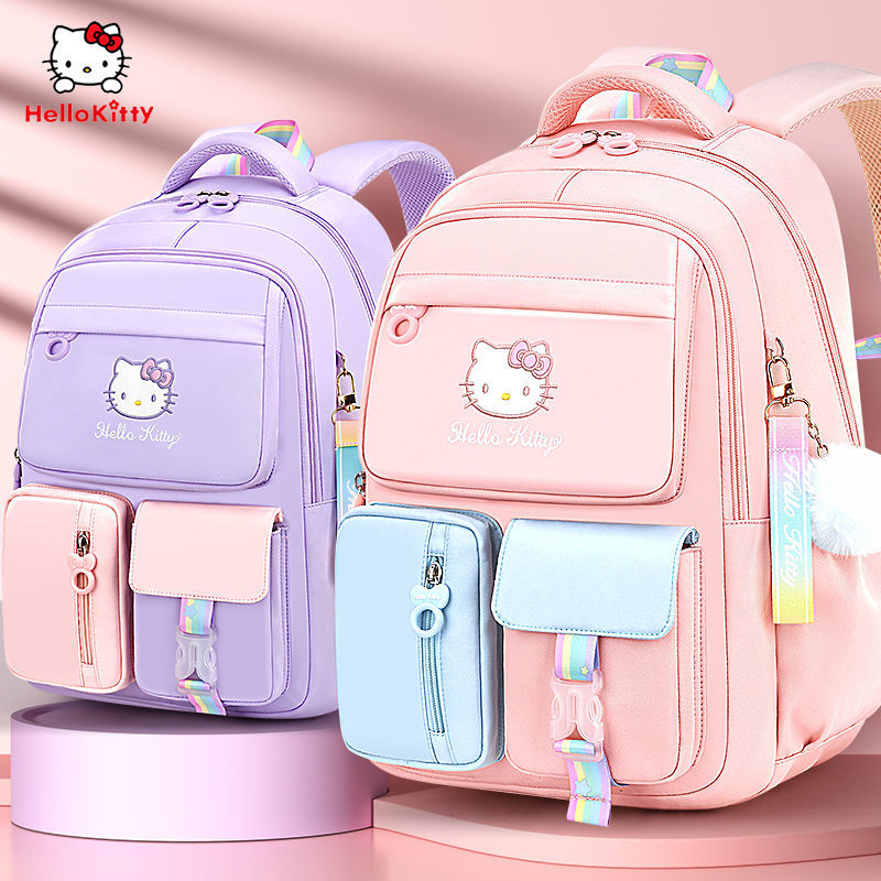 Hello Kitty Children&#39;s Schoolbag Primary School Student Girls&#39; Spine Protection Burden Reduction Girls&#39; Backpack school backpack