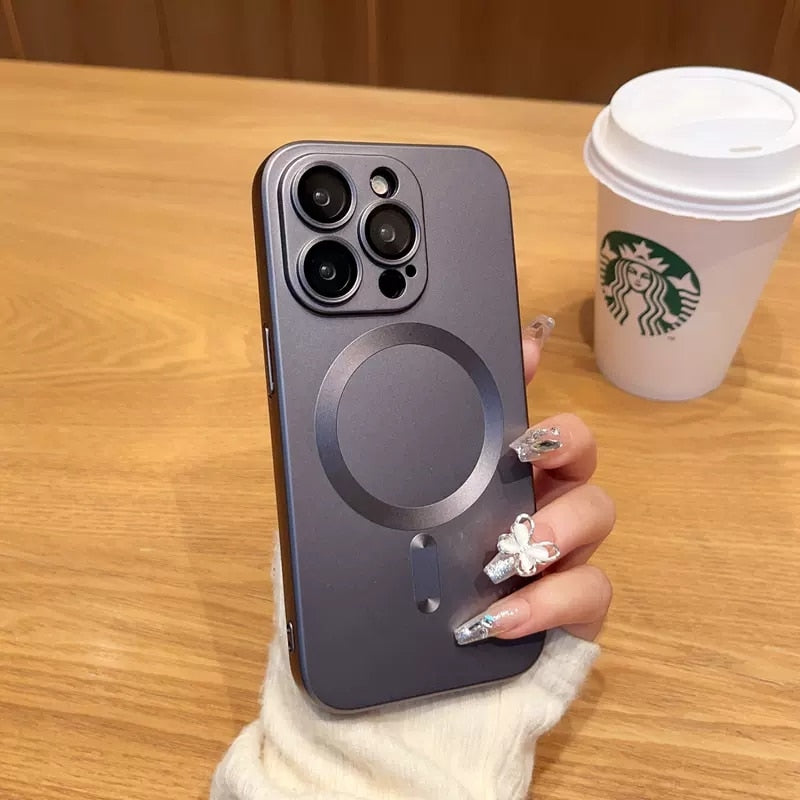Luxury For Magsafe Magnetic Wireless Charging Matte Case for iPhone 14 13 12 11 Pro Max Plus Silicone Lens Shockproof Cover