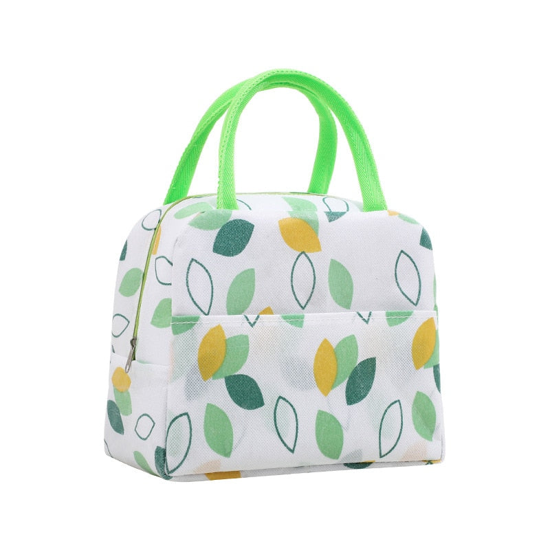 New Portable Lunch Bag Portable Insulated Canvas Lunch Bag Ladies Kids Breakfast Storage Bag Food Cooling Insulation Container