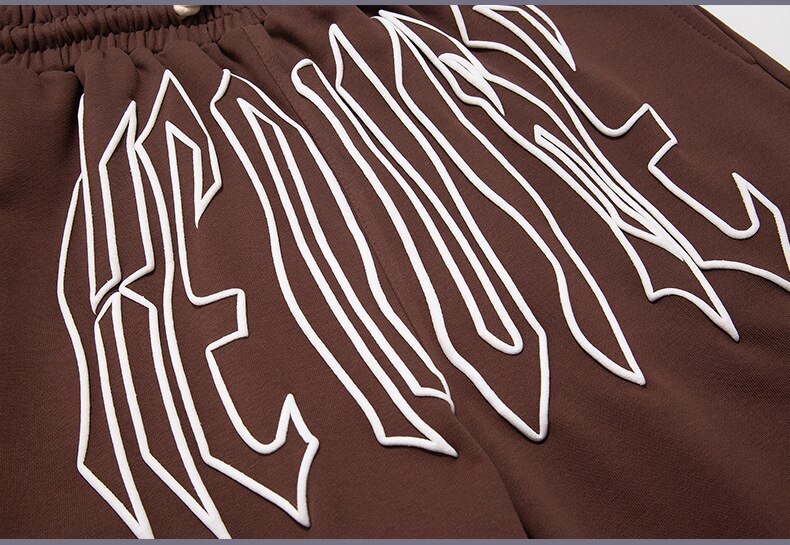 Fashion hip-hop high street alphabet print casual shorts men&#39;s loose summer elastic waist drawstring five-point pants
