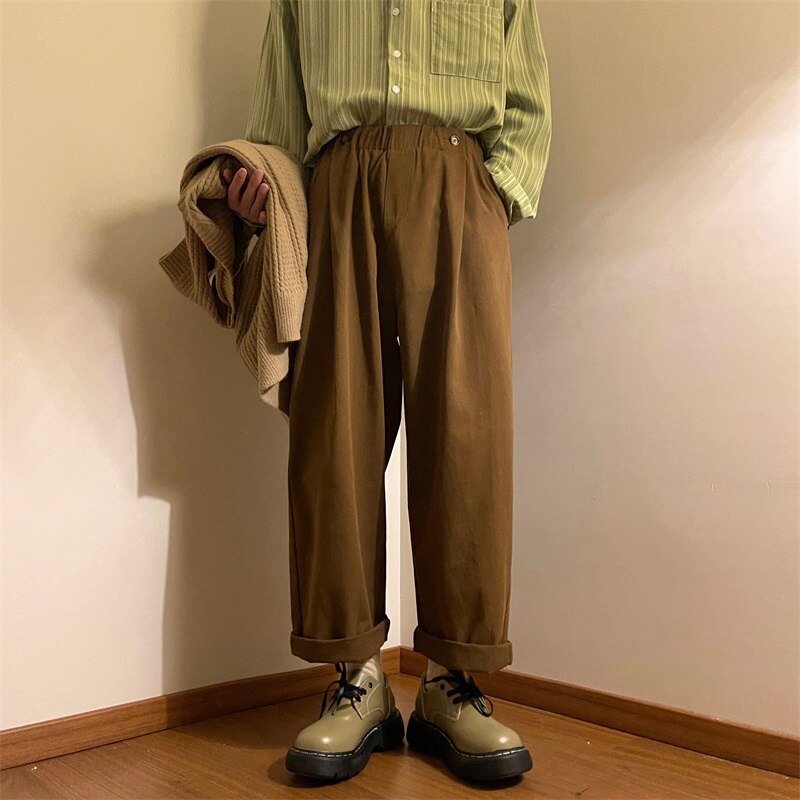 Harajuku Style Men&#39;s Cotton Casual Trousers New Fashion Streetwear Pants For Men Male Loose Wide-leg City-boy Sweatpants