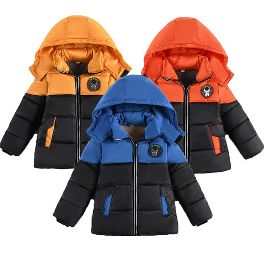 2022 Winter Boys Jackets For Baby Boy Hooded Thick Warm Down Jacket Children Outerwear Coats Kids Clothes Jackets 3-6 Years Old