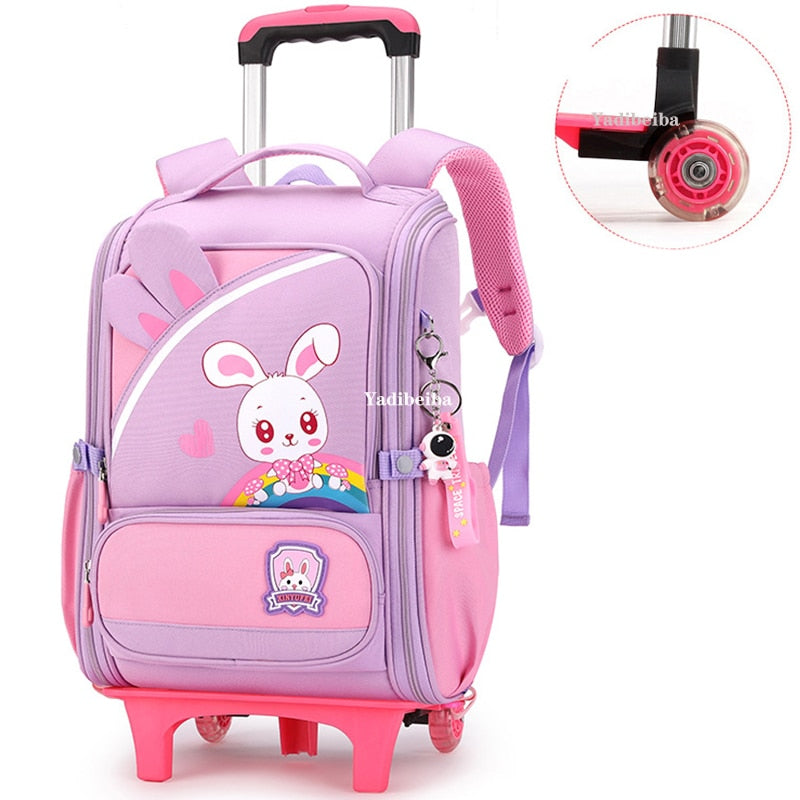 School Bag With Wheels For Boys Girls School Trolley Backpack For Girls Waterproof Wheeled Backpack For School Bags Trolley Bags