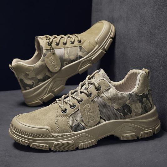 Camouflage Boots for Men AutumnWinter Platform Desert Military BootsOutdoor Low-top Shoes Men AnkleBoots