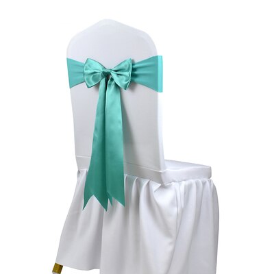 25pcs Satin Spandex Chair Cover Band Ribbons Chair Tie Backs for Party Banquet Decor Wedding Decoration Knot Chair Bow Sashes