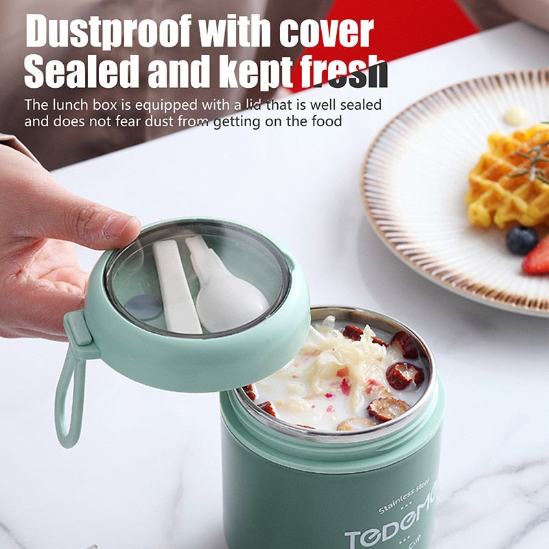 710ML Lunch Box 304 Stainless Steel Insulated Soup Cup With Spoon Food Thermal Jar Insulated Soup Thermos Container for Children