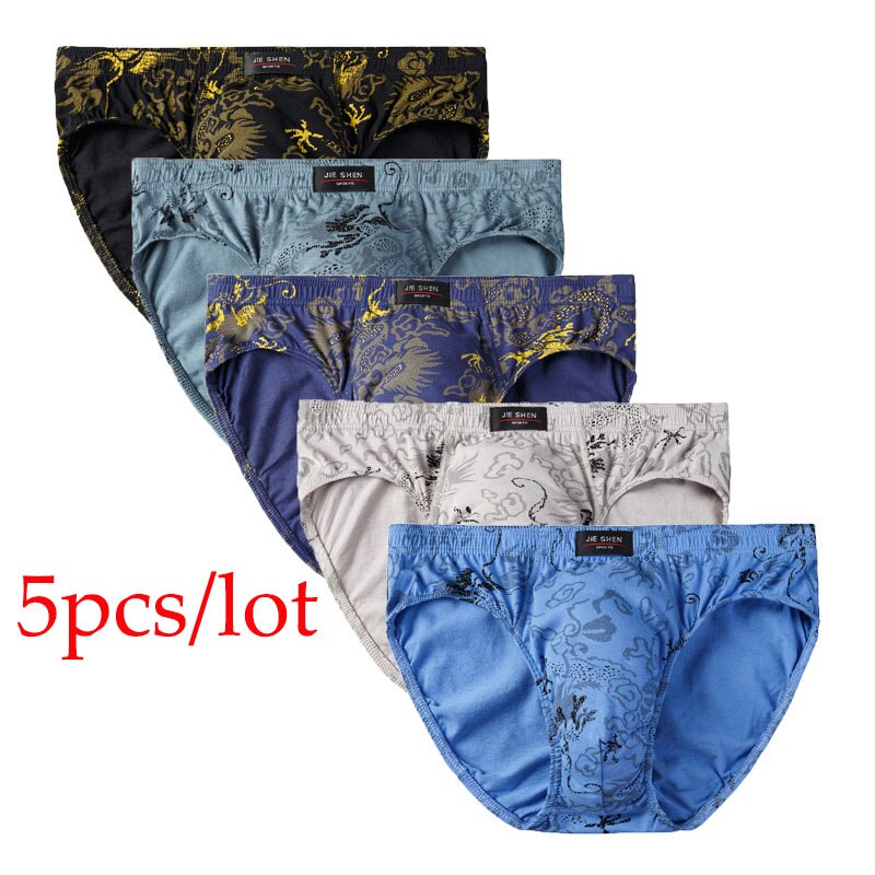 5pcs/Lot 7XL 100%Cotton Men Briefs Men&#39;s Underwear Male Briefs Underpants for Men Panties Mens Pant Men Shorts Comfort Pattern