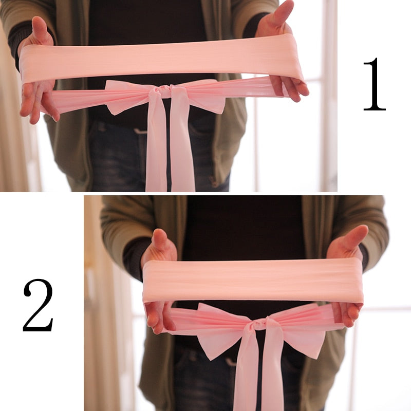 25pcs Satin Spandex Chair Cover Band Ribbons Chair Tie Backs for Party Banquet Decor Wedding Decoration Knot Chair Bow Sashes