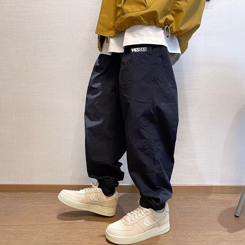 Korean Hip Hop Loose Letter Embroidery Harem Pants Japanese Streetwear Oversize Sweatpants Harajuku Casual Joggers Men Trousers