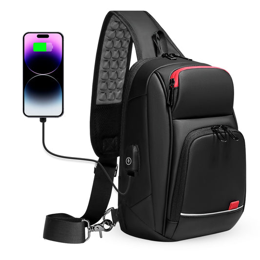 New Waterproof 9.7" iPad Crossbody Shoulder Bag for Men Short Trip USB Charging Messenger Sling Chest Pack For Male сумки Bolsas